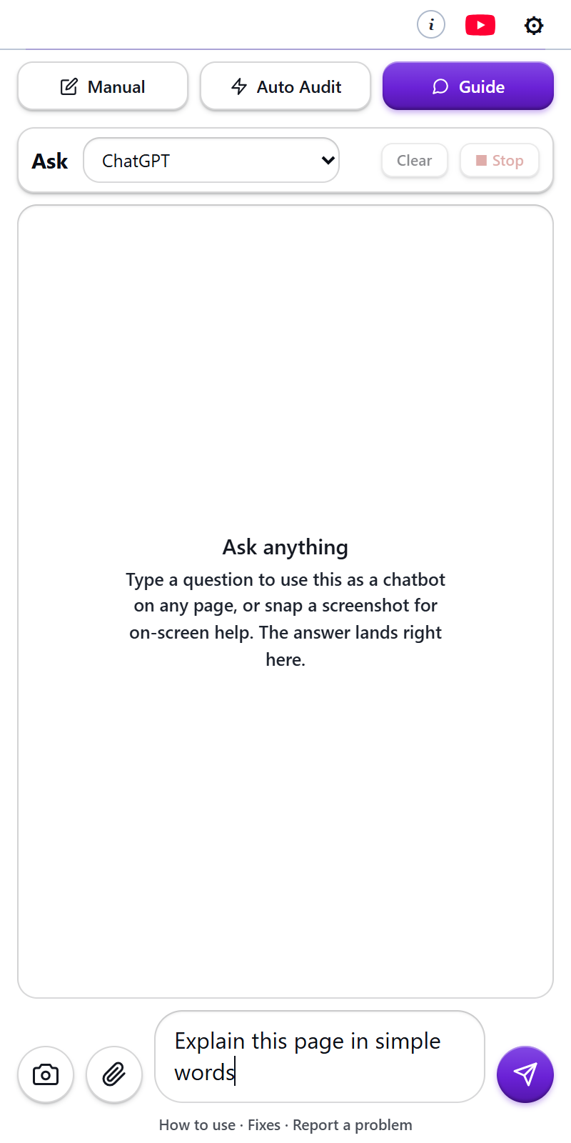 Guide mode chatbot on any page